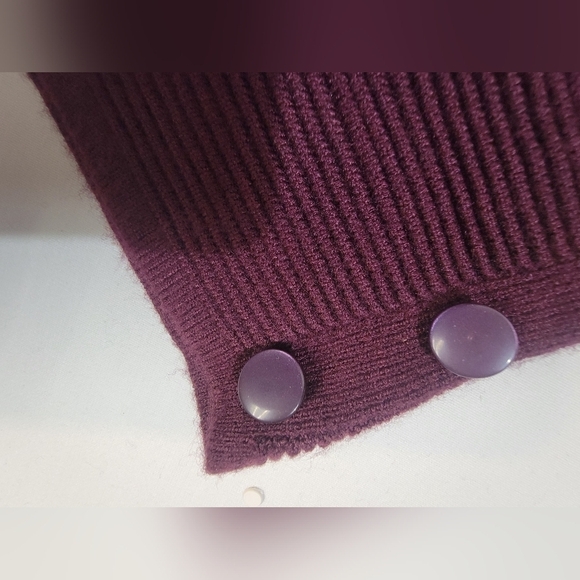 EVOLUTION BY CYRUS Ancho Chili Burgandy Open Front Medium Cardigan Sweater - Picture 3 of 11